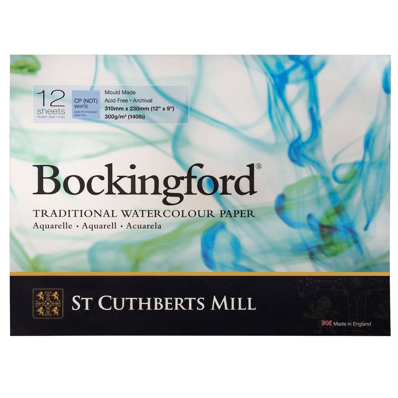 Bockingford® White Cold Pressed Glue Binding Watercolor Paper, 12 Sheets